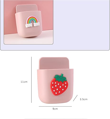 Miniatura 5 de Yolispa Soporte de control remoto para montaje en pared, caja de almacenamiento de medios, contenedor de teléfono para oficina en casa,