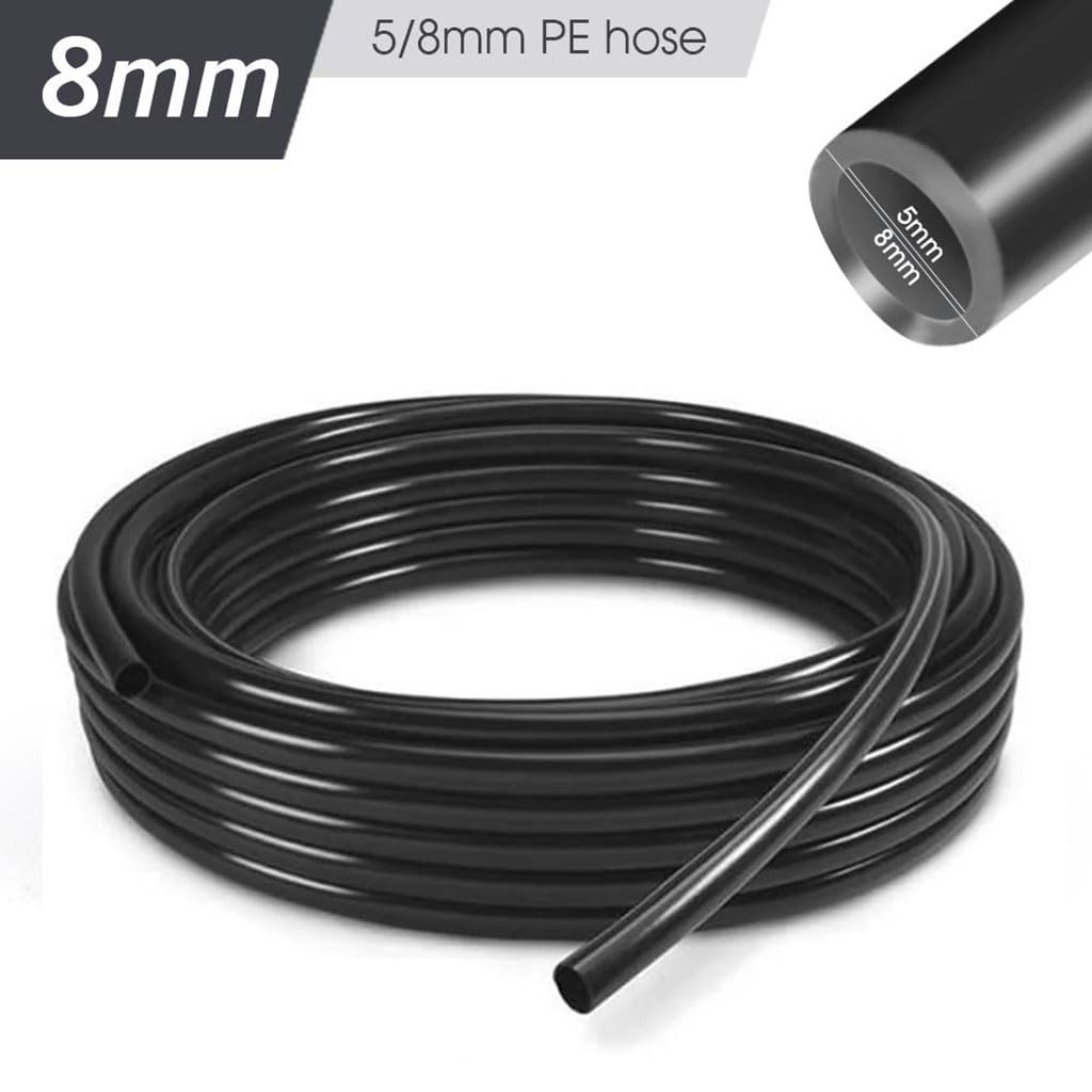 Manguera De PE For Riego por Goteo, Bricolaje, 1/4 "-1/2", 5-50m, Riego De Jardín | Tubo flexible, resistente a los rayos UV y a los ácidos, de -40 °C a 80 °C.(1/2,50m)
