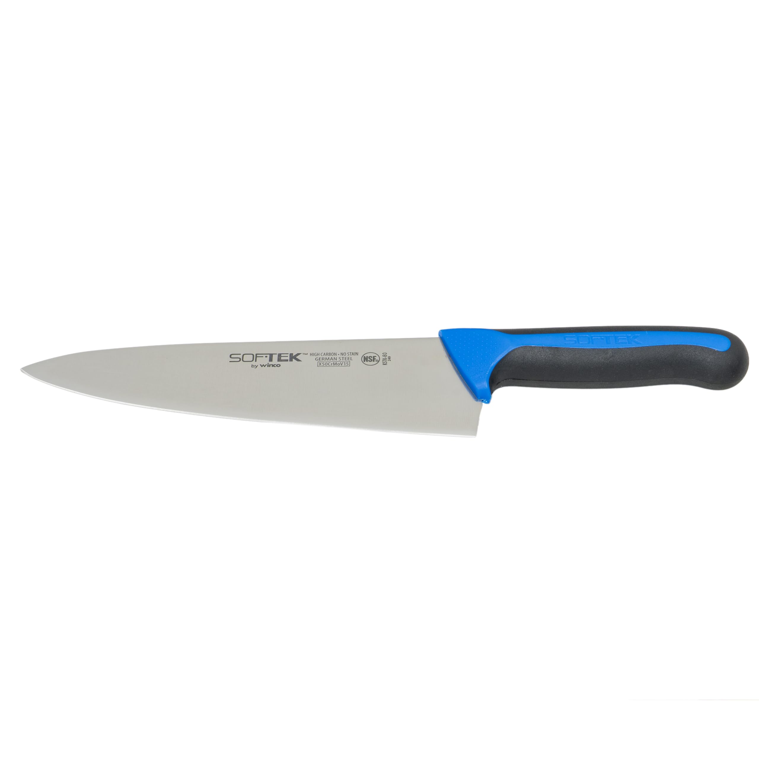 WINCO KSTK-80 Cooks Knife 8 inch, Silver/Black/Blue