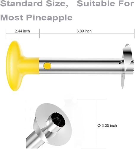 Miniatura 4 de SameTech Cortador, pelador y rebanador de piñas, de acero inoxidable. Herramienta de cocina, fácil.