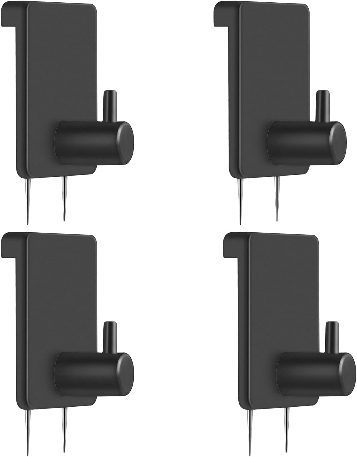 Lounsweer 4 Pcs Cubicle Hooks for Fabric Walls Cubicle Clips Fabric Panel Wall Coat Hooks Stainless Steel Picture Hangers for 50 Lbs Home Office Room Board Hanging Supply, Black