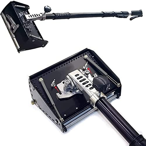 Aluminum Alloy Drywall Taping Box 8"/10"/12" with 40"-63.8" Adjustable Handle, High Capacity Mud Tool & 120° Skimming Blade for Professional Drywall Finishing