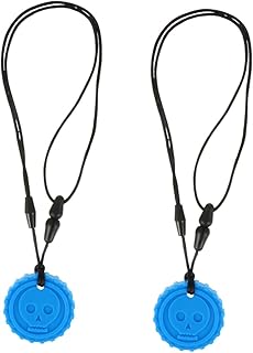 Amosfun 2 Peças Corrente De Mordedor De Caveira Com Pingente Mordedor Infantil Molar Colares Para Crianças Colar Para Crianças Colar De Bebê Colar Infantil Corrente De Dentição Mastigar