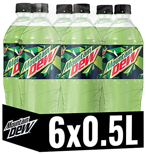 Mountain Dew Regular, Koffeinhaltige Limonade mit Lemon-Lime-Geschmack, das Kultgetränk aus den USA EINWEG (6 x 0.5 l)