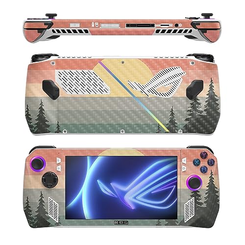 Image of MightySkins Carbon Fiber Skin Compatible with Asus ROG Ally - Sunset Forest | Protective, Durable Textured Carbon Fiber Finish | Easy to Apply