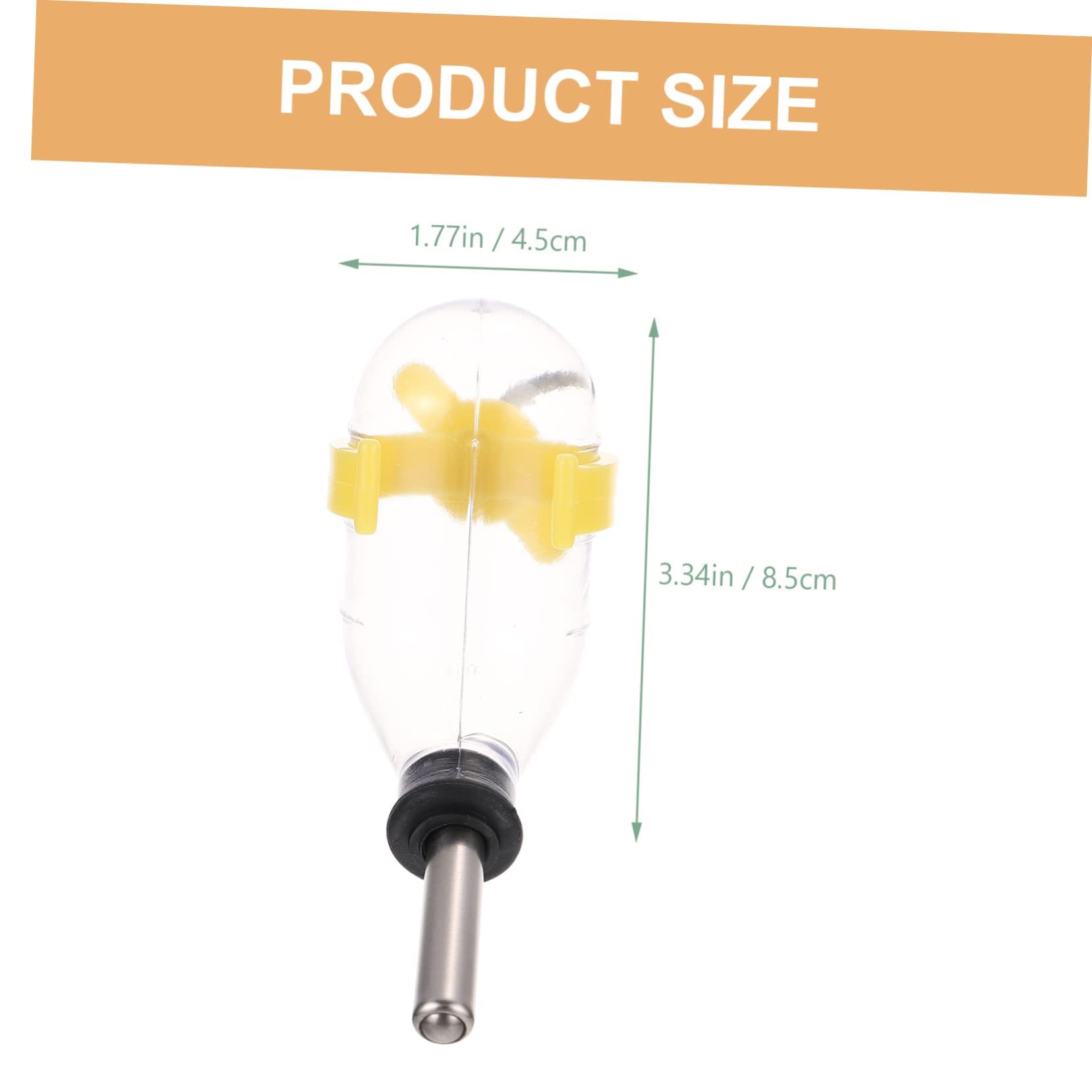 Happyyami 4Pcs Hamster Cage Water Feeder Transparent Hanging Dispenser for Small Pets Water Bottle with Ball for Guinea Pigs Easy to Clean and Refill