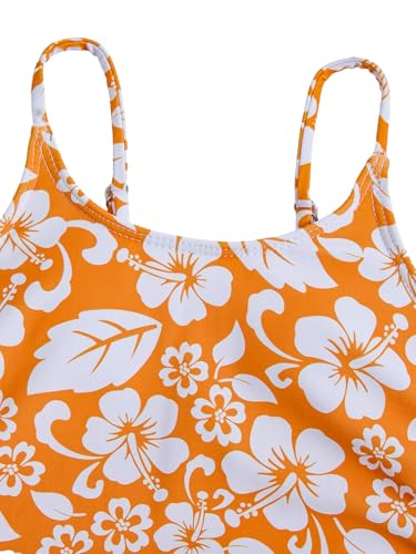 Image of Milumia Girl's Floral One Piece Swimsuit Bow Tie Side Spaghetti Strap Bathing Suit