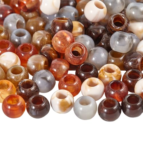 160pcs 12mm Acrylic Beads Large Hole for Craft Jumbo Hair Beads (Hole5.5mm)