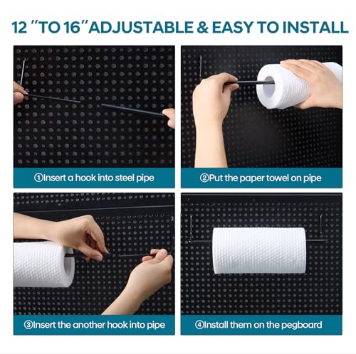 Daanxw 246 Pcs Pegboard Accessories Organizer Kit,Includes Pegboard Hooks,Bins,Baskets,Paper Towel Holder;Suitable thumb #5