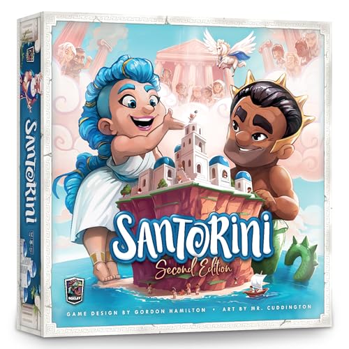 santorini second edition - an elegant accessible strategy game based in greek mythology  ages 8  plays in 20 minutes