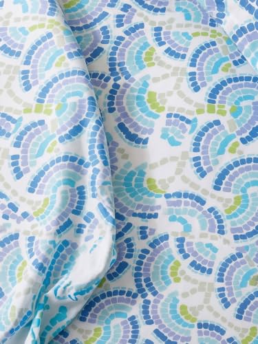 Image of Mafatlal 144 TC Cotton Bed Sheets for Double Bed, Floral Print Double bedsheet with 2 Pillow Covers, 90x100 Size Pure Cotton Full Bed Sheet chadar|Blue N White