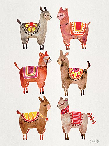 Toile Alpacas Cat Coquillette 60x80cm idée cadeau pendaison de crémaillère