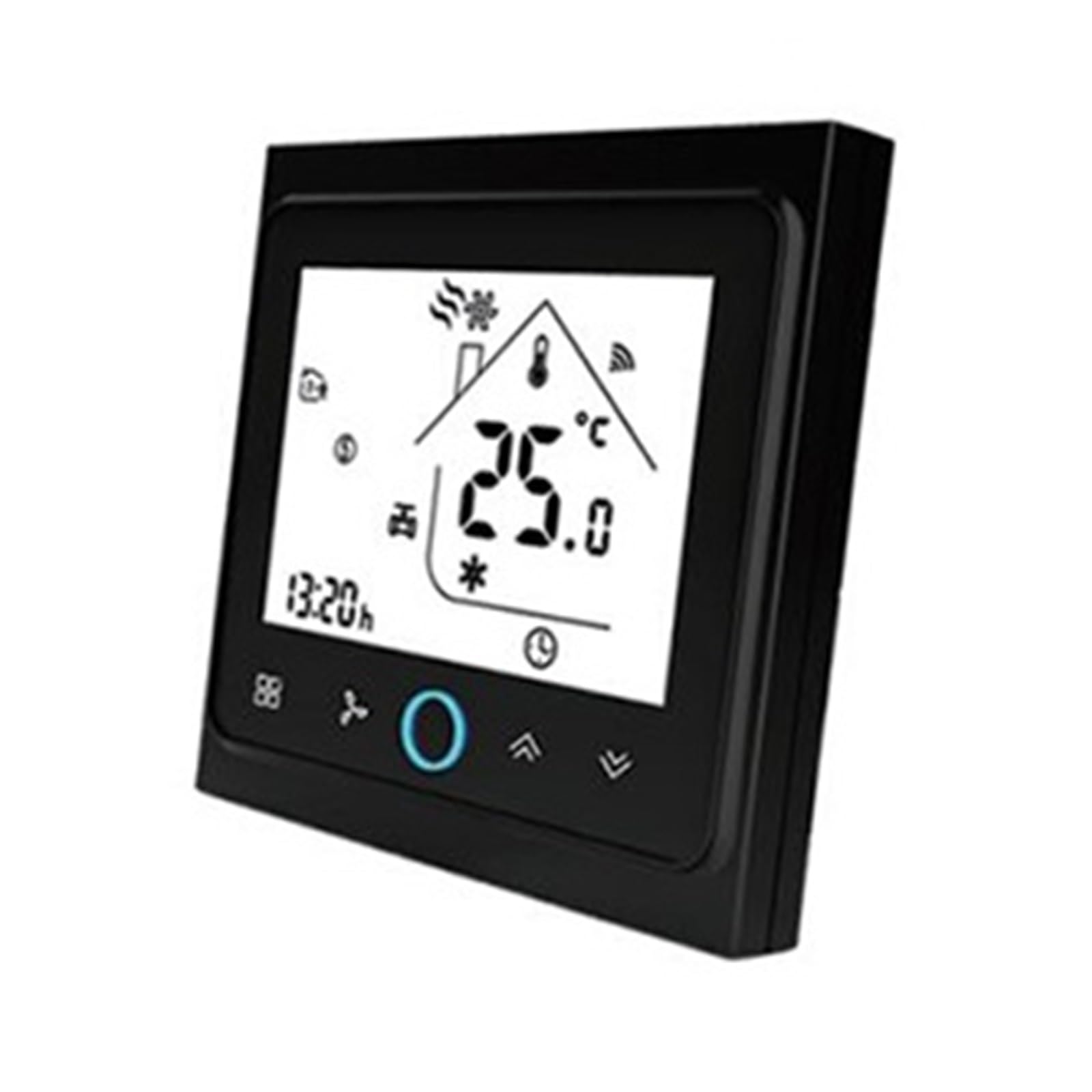 Inteligentny termostat pokojowy WiFi Inteligentny dotykowy termostat Temperatura Pilot zdalnego sterowania Ogrzewanie Klimatyzacja Termostat łAtwy W UżYciu(BAC002-4-Black)