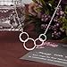 40th Birthday Gifts for Women, Sterling Silver 4 Circle Necklace for Her, 4 Rings for 4 Decades Jewelry Gift Idea