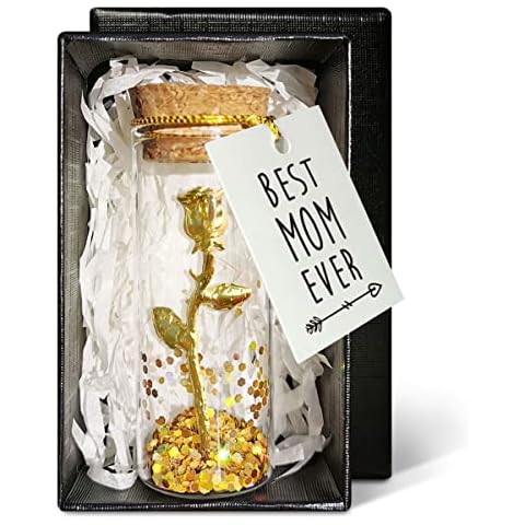 Mother Gifts from Daughter Son Kids, Message in a Bottle with Rose Flower, Best Mom Ever, Birthday Christmas Gifts for Mom, Mother's Day Gifts for Mom from Daughter Son Cover
