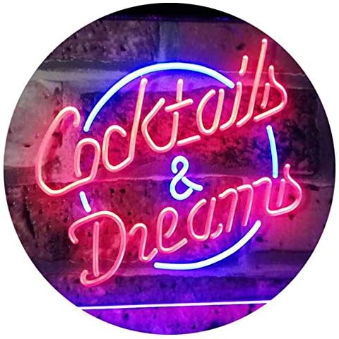 Cocktails & Dreams Dual Colour Neon Sign Cover