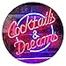 Produktbild ADV PRO Cocktails & Dreams Bar Beer Wine Drink Pub Club Dual Color LED Barlicht Neonlicht Lichtwerbung Neon Sign Blau & Rot 400 x 300mm st6s43-i2079-br