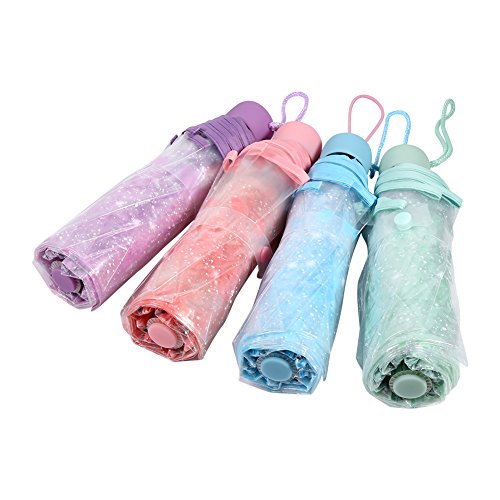 Acouto Parapluie Transparent 1PC Parapluie Pliant Transparent à la Mode Princesse Parapluie Fleur de Cerisier Quatre Couleurs(rose) Cover