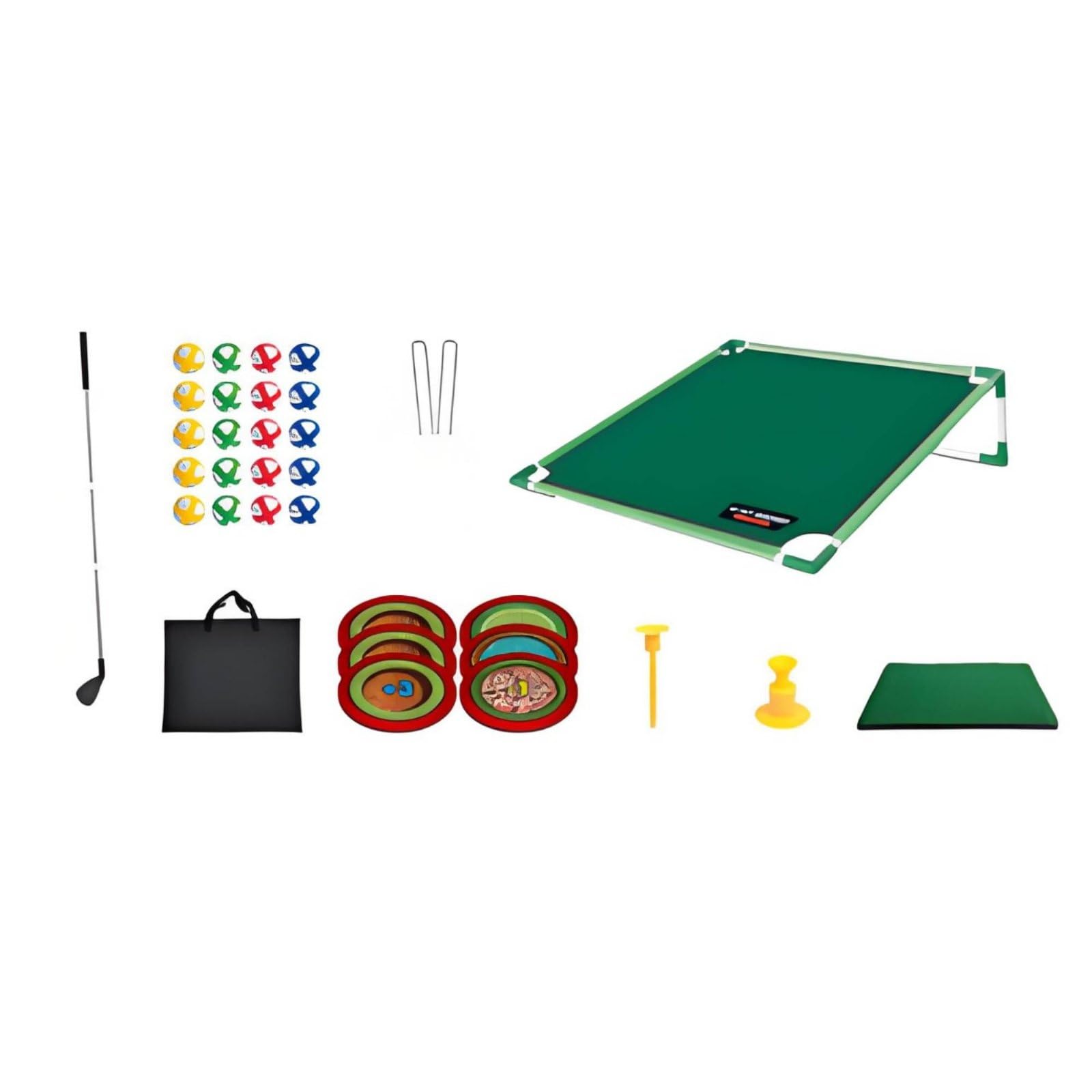 Qianly Golfspiel mit Gestell Tragbar Tragbares Golfzielspiel Robuste Materialien Zielwurfspiel für Garten, Golf-Ziel Mit Einzelständer 1480G Volumen 1.83
