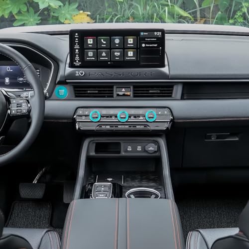Image of for Honda 2026 Passport Interior Accessories, Aluminum Alloy one-Button Start Cover /Ring, air Conditioning knob, 5-piece Set (Light Blue)