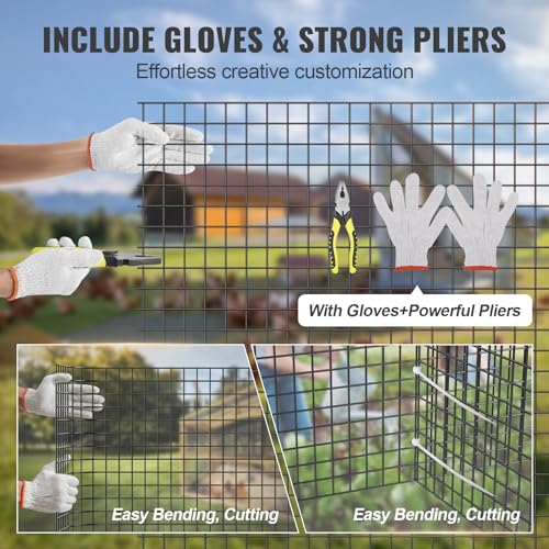 VEVOR Hardware Cloth, 24'' x 100' 1/2 inch Galvanized Wire Mesh Roll, 19 Gauge Chicken Wire Fencing Roll, Vinyl Metal Wire Mesh for Chicken Coop Barrier, Rabbit Snake Fences, Poultry Enclosures by VEVOR - Image 3