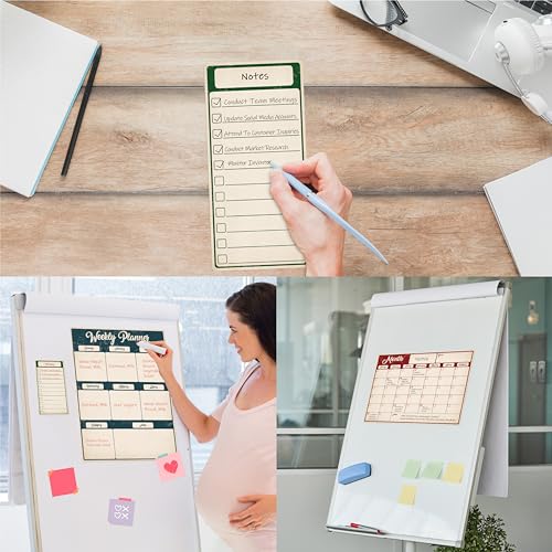 Magnetic Dry Erase Calendar, 3 PCS Monthly & Weekly Planner, Notes, Grocery & to Do List, Planner Organizer for Refrigerator, Family Kitchen, Office, Classroom