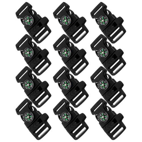 Healeved 12 Piezas Hebilla de Plástico para Pulsera Supervivencia Paracord con Silbato de Emergencia y Durabilidad Resistente para Proyectos DIY y Kits de Supervivencia al Aire Libre