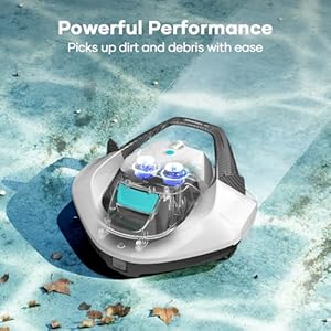 AIPER Cordless Robotic Pool Vacuum, Self-Parking Technology, Portable, Ideal for Above-Ground Flat Pool up to 40 Feet, White AIPER Cordless Robotic Pool Vacuum Self Parking Technology Portable Ideal for Above Ground Flat Pool up to 40 Feet White