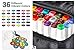 Ohuhu Dual Tip 36 Colors Permanent Fabric Markers Fabric Paint Marker Pens for DIY Christmas Costumes, T-Shirt, Clothes, Shoes, Bags Water-Based Kids-Friendly Non-toxic