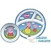 Peppa Pig Mealtime Set with Plate, Bowl, Fork & Spoon, Break Resistant and BPA-free, 4-piece set by Zak! Designs
