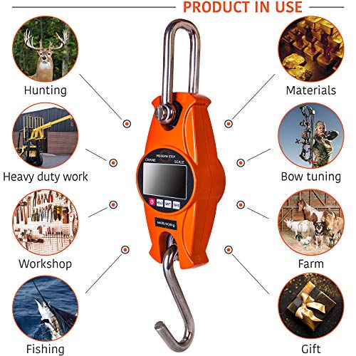 Image of Digital Hanging Scale 660 LB 300 KG Cast Aluminum Case - Professional Heavy Duty Waterproof Fish Scale - Portable Durable Crane Scale for Luggage Weight Suitcase Hunting Farm Bow Fishing Scale