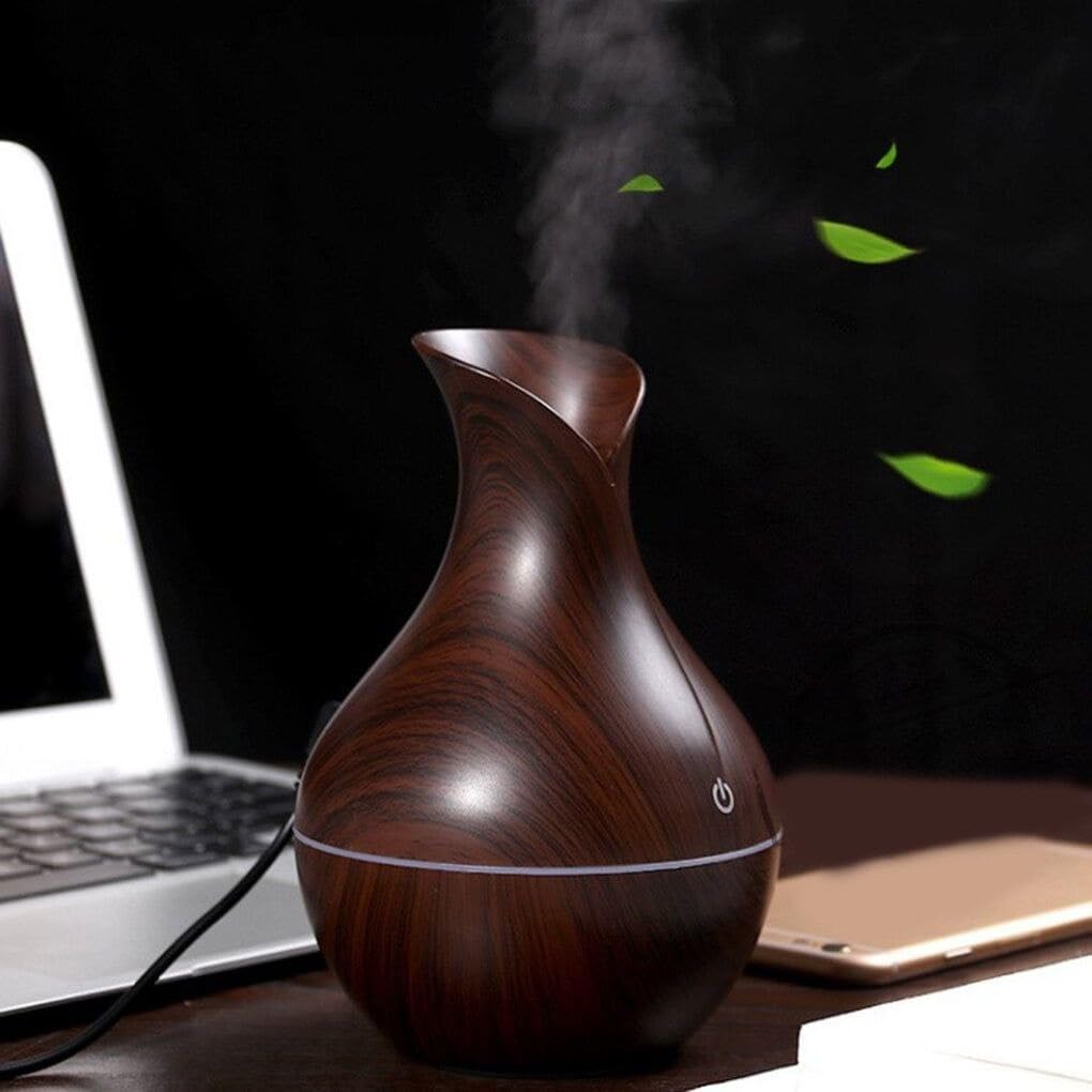 1Pcs, Natural Wood-Style Ultrasonic Humidifier with LED Lights – Cool Mist Aromatherapy Diffuser, Silent Operation, Auto Shut-Off – Perfect Wellness Gift for Home, Bedroom, Yoga & Spa.-image-36