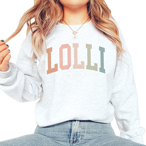 Boho Lolli Sweatshirt, Gifts For Women, Lolli Grandma Sweater, Mother's Day Shirt, Pregnancy Announcement Gift, Long Sleeve Unisex Crewneck Sweatshirt White4