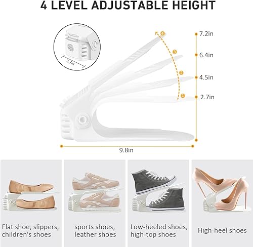 Miniatura 10 de Organizador de ranuras para zapatos, paquete de 20, apiladores de zapatos para un par de zapatos, almacenamiento de zapatos ahorra espacio de