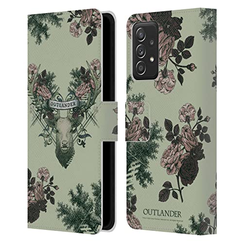 Étui rabat Outlander Cerf Fleuri pour Galaxy A52 avec fentes cartes
