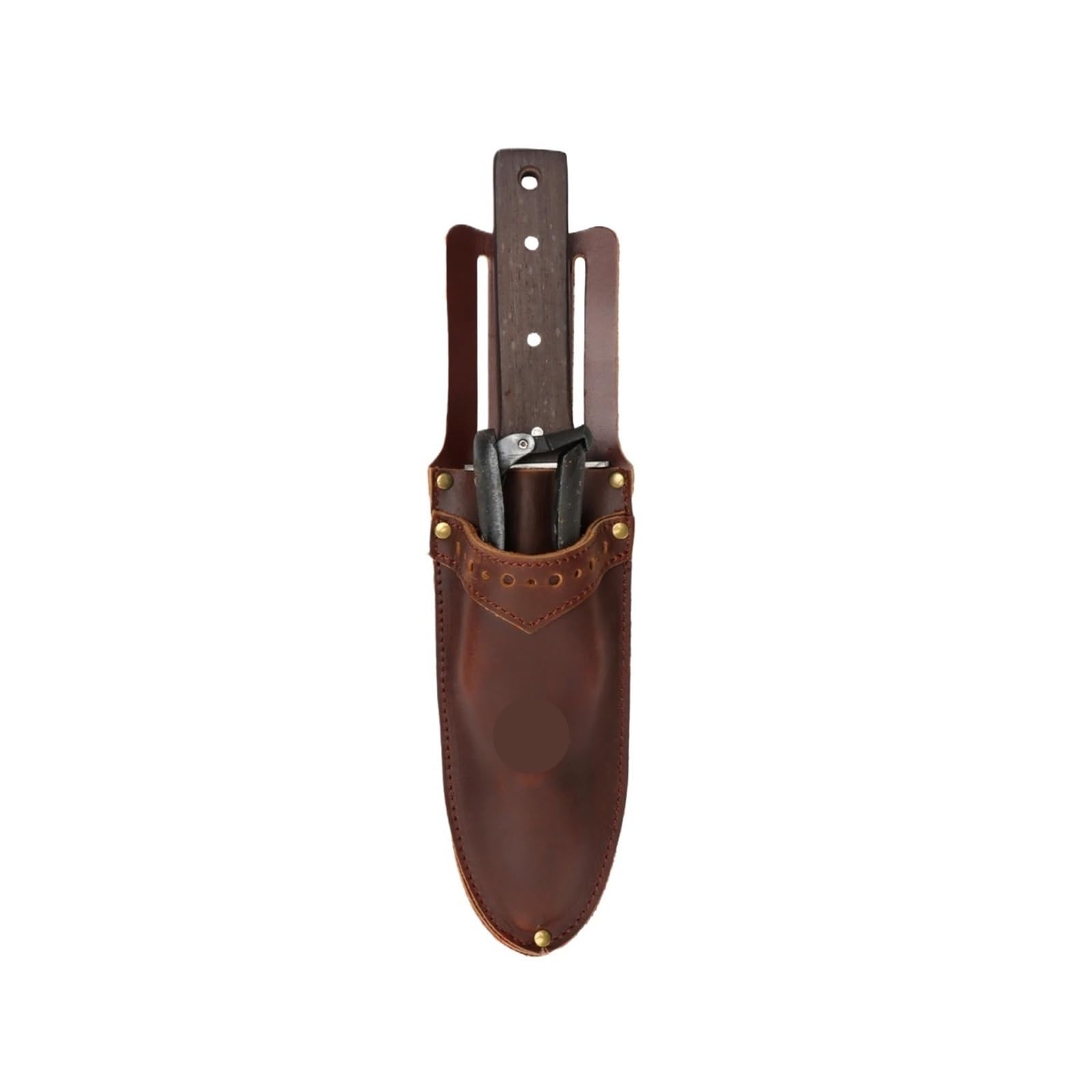 Secateur Holster Pinze da giardinaggio in pelle Custodia Coltello Tasca in vita Cesoie potatura Pruner Fodero Fondina Marrone con passante for cintura