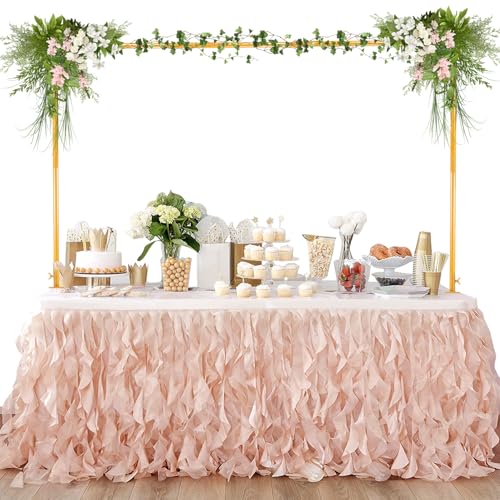 Fiita Metallo Asta Regolabile in Metallo per Tavolo, Arco da Tavolo Regolabile con Morsetti 73CM-140CM Altezza 120CM-250CM Lunghezza, Decorazione per Natale, Matrimonio, Compleanno, Feste