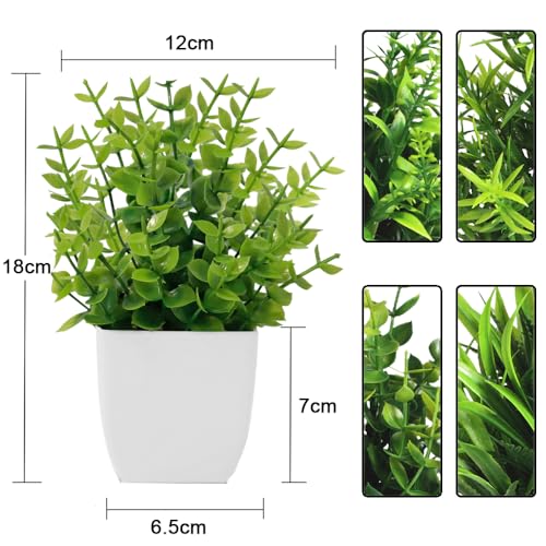 Bafenli 4 Pack Mini Artificial Plants Greenery Potted Plastic Fake Plants for Home Bathroom Office Table Decor - Cosy Home Interiors Bafenli 4 Pack Mini Artificial Plants Greenery Potted Plastic Fake Plants for Home Bathroom Office Table Decor - Image 2
