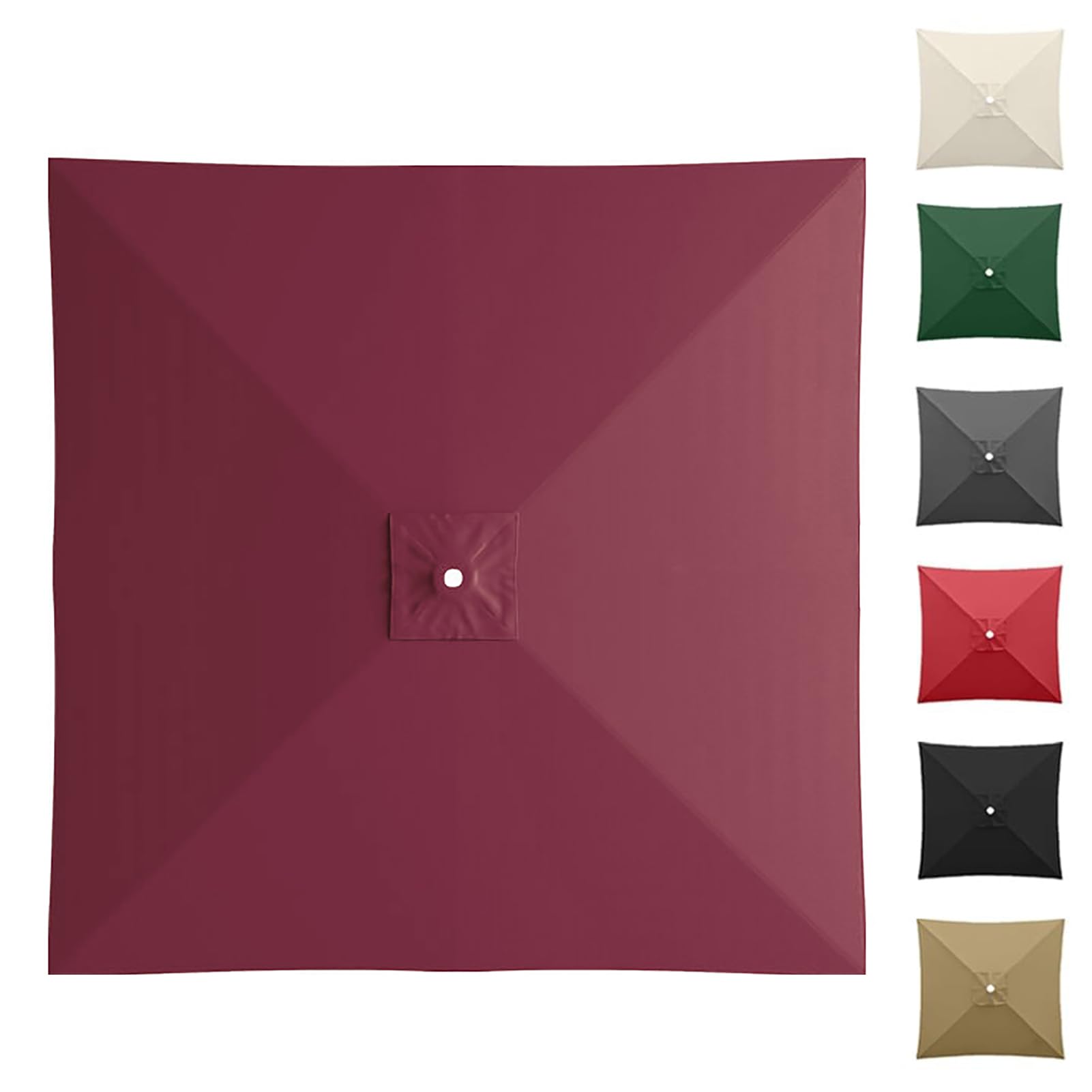 GAOXIAO Sun Umbrella Replacement Canopy, Parasol Replacement Canopy Cover Outdoor Cantilever Offset Parasol Top Cover Cloth for Patio Garden Weatherproof UV-Anti Burgundy 2.5m 8ribs