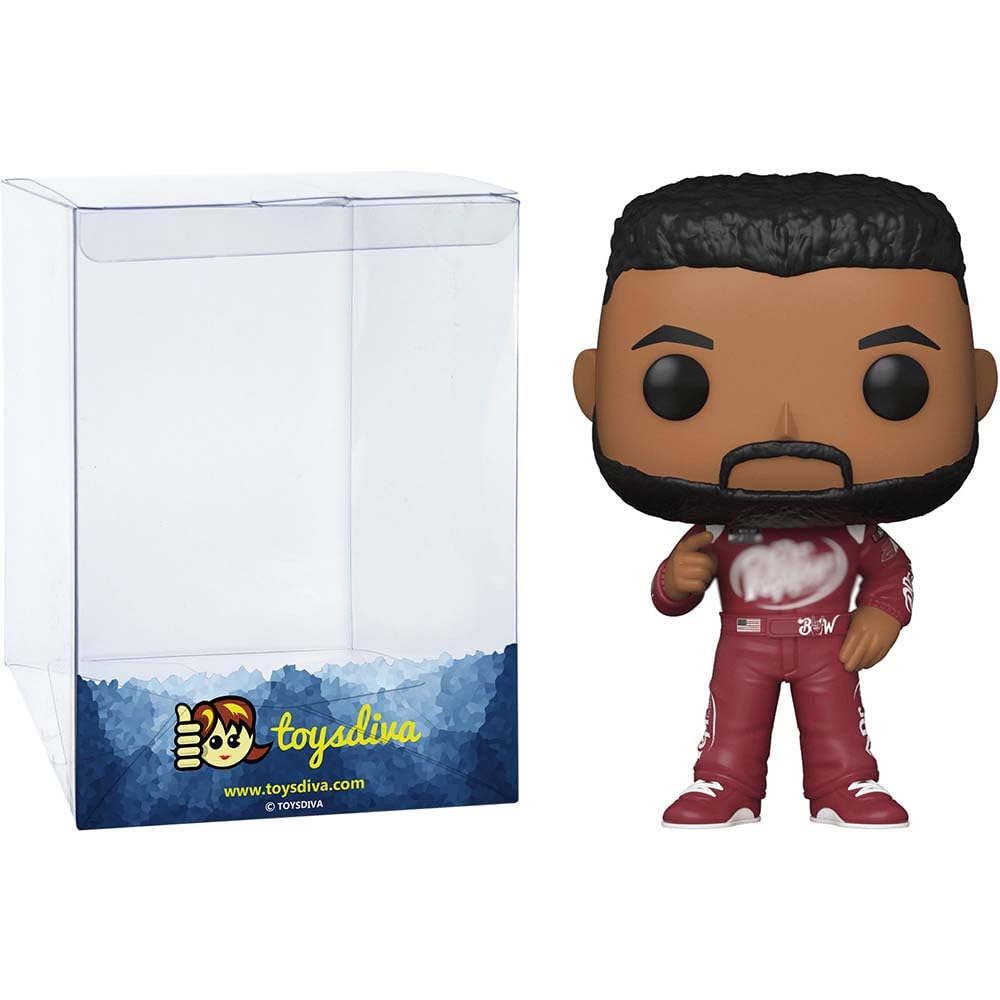 Bubba Wallac e: P o p ! Nascar Vinyl Figurine Bundle with 1 Compatible 'ToysDiva' Graphic Protector (017-59235 - B)