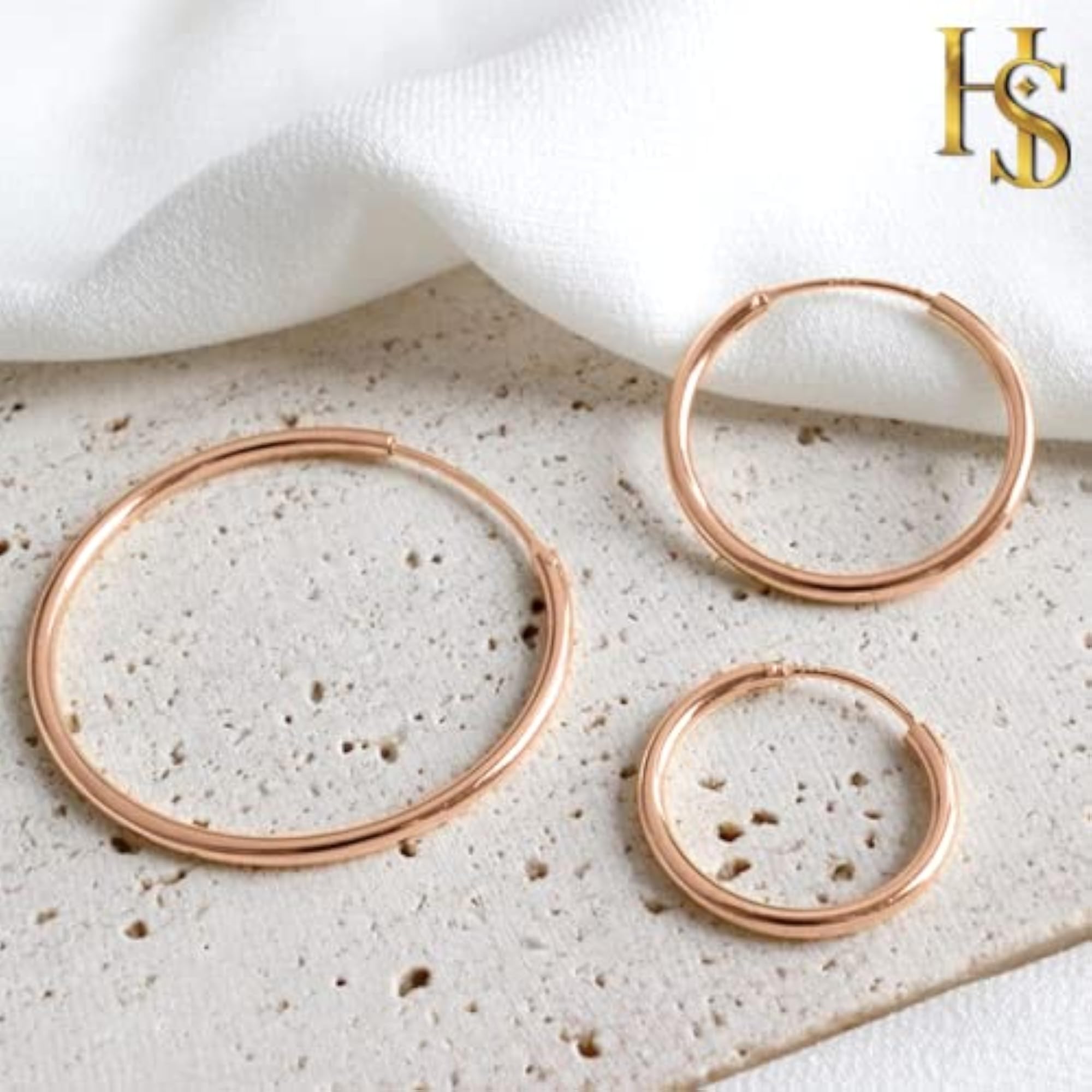 Women's 925 Silver Hoop Earrings, Classic Endless Hoops