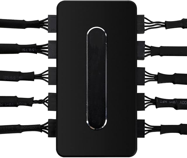PWM Fan Hub PC Case Fan Controller 4 Pin, Support 10 Computer CPU Fans Splitter (PWM)