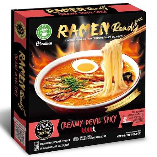O'scallion Ramen Kit - Ramen Noodles Instant Soup Mix (1 Serving, Spicy)
