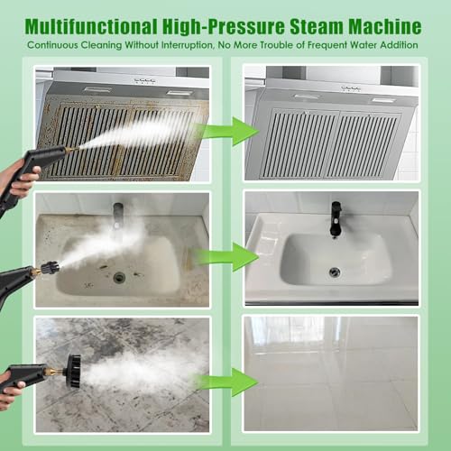 Image of 2200W Steam Cleaner, Handheld Steam Cleaner whit 1.2L Water Tank for Home Use, Fast Heat-Up in 10-15s, Portable High Steam Cleaners Machine for Cleaning Kitchen, Bathroom, Grout, Car