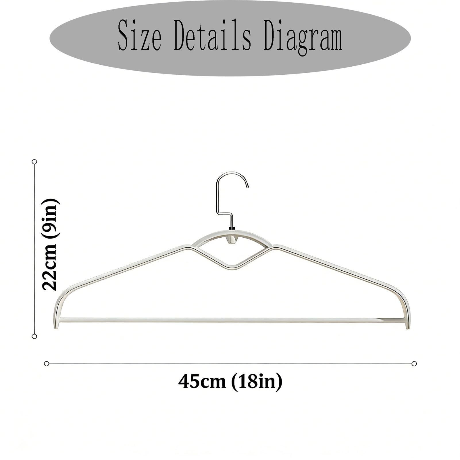 Générique Cintres Robustes, cintres en Plastique antidérapants pour vêtements épais (Manteaux, Costumes, Chemises) - Solides, antidérapants et Peu encombrants (A 45x22cm/18x9in(20)
