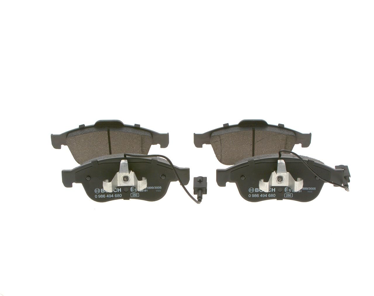Bosch BP1675 - Pastiglie Freni Auto, Asse Anteriore - Qualità Bosch - Riduzione del Rumore e della Polvere - Certificazione ECE-R90 - Senza Rame - 1 Confezione da 4 Pastiglie