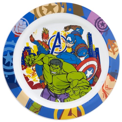 Plato infantil reutilizable de plástico apto para microondas de Los Vengadores