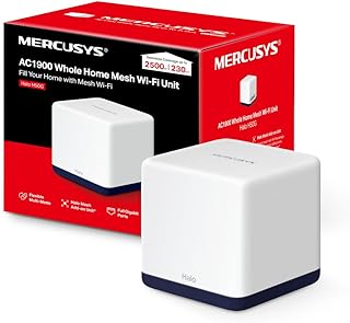 Mercusys AC1900 Whole Home Mesh Wi-Fi System, Coverage up to 2,500 ft² (230 m²), Full Gigabit Ports, Dual Band Wi-Fi, Easy App Control, Halo H50G(1-pack)