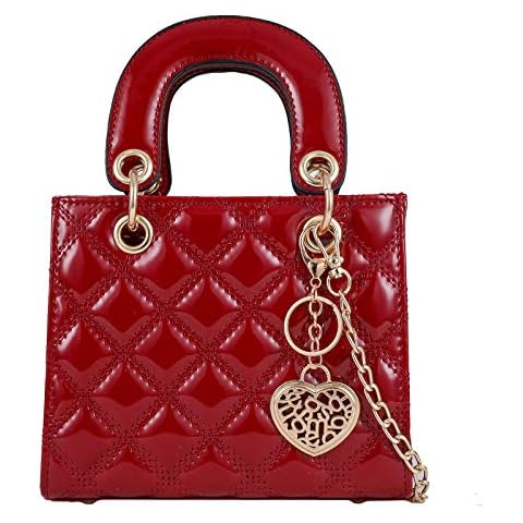 Qiayime Purses and quilted Handbags for Women Ladies Chain Satchel Shoulder Tote red Size: 7.1 Cover