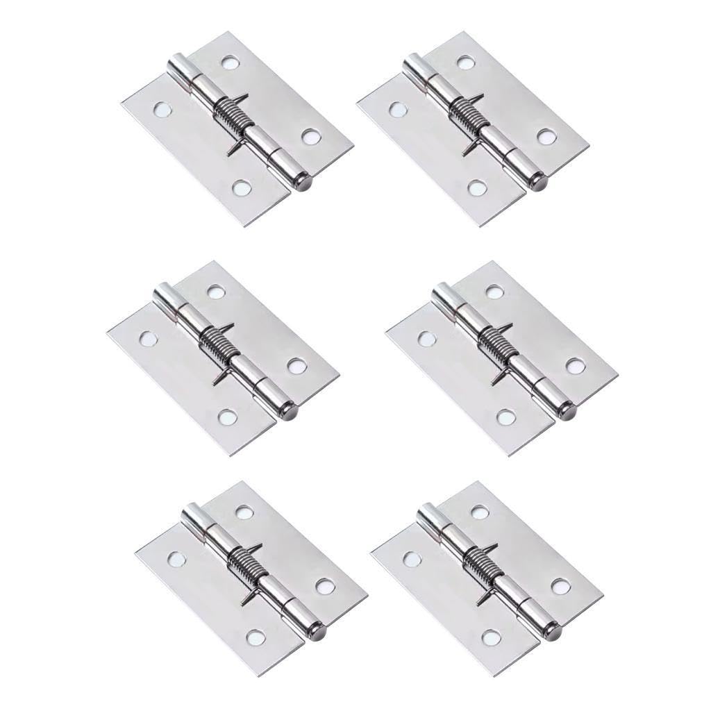 KTUXZCI Automatic Close Self Closing Spring Door Hinges Stainless Steel Heavy Duty Door Hardware for Secure Applications Hinges Spring Hinge Automatic Closer, Silver, 2 inch